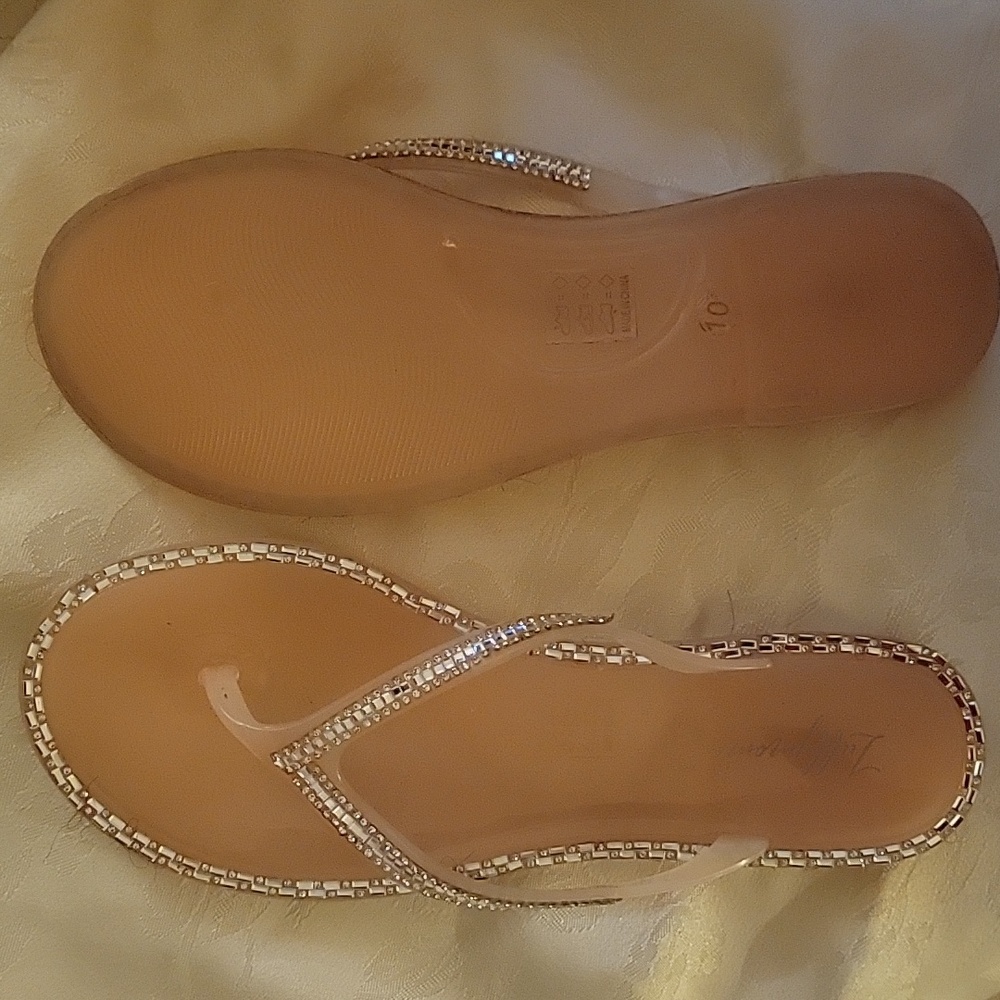 Chic Tan Rhinestone Sandals - Picture 3 of 4